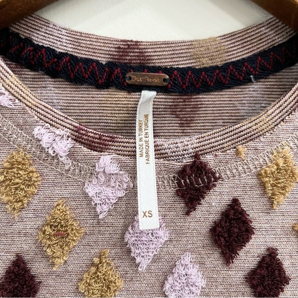 Free People Magic Carpet Diamond Terry Cloth Tee Size XS - Picture 6 of 8